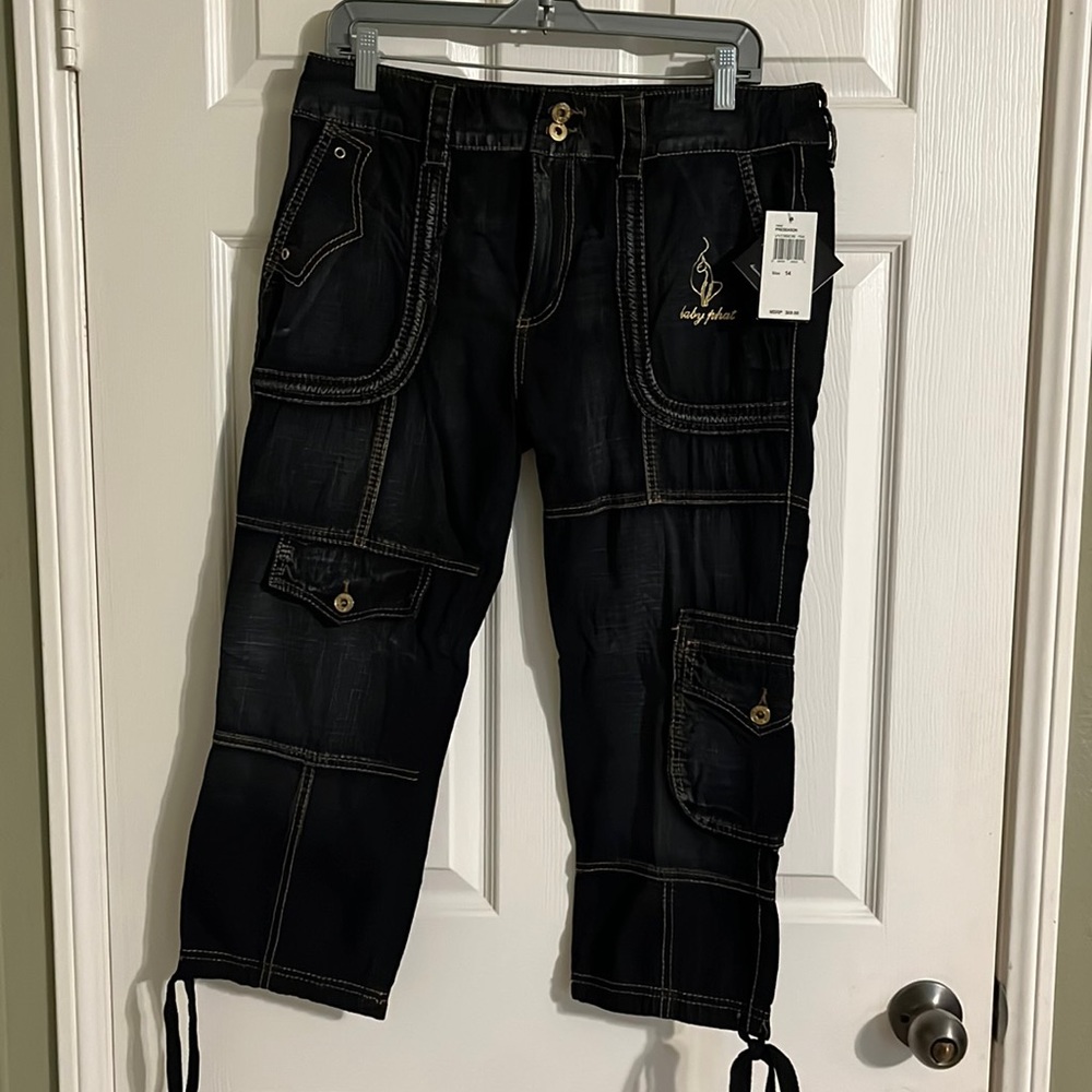 Baby Phat Draw String Capris Size 14 Blue